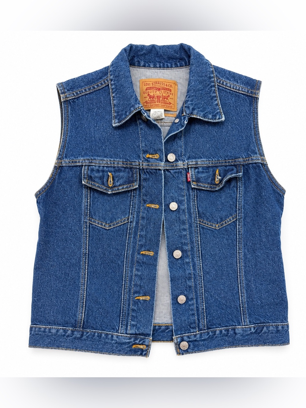 Vintage Levi’s Denim Trucker Vest Women’s L Made in Canada Blue